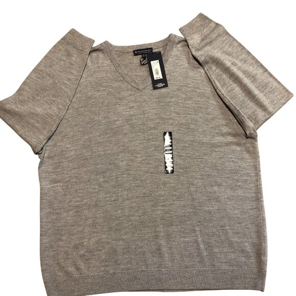 Hart Schaffner Marx Mens V-Neck Sweater Gray Extra Fine Merino Wool XXL NWT - Picture 5 of 7